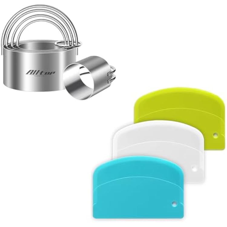 ALLTOP Round Biscuit Cutter And Plastic Scraper Set
