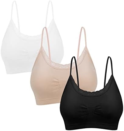 3 Pack Womens Yoga Sports Bra Cross Back Sleep Bra V Neck Cami Without Steel Ring