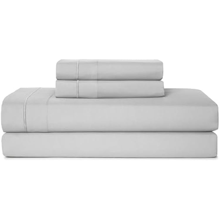 Casual Living Full Sheets Set 4 Piece Cooling Sheets with 2 Pillowcases Soft Microfiber Hypoallergenic Washable Bed Set Deep Pocket Lightweight Bedding Elasticized for Bedroom, Full, Grey