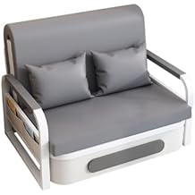 Foldable Sofa Modern Small Loveseat Convertible Sofa Bed Sleeper Upholstered Folding Couch for Small Space Gray