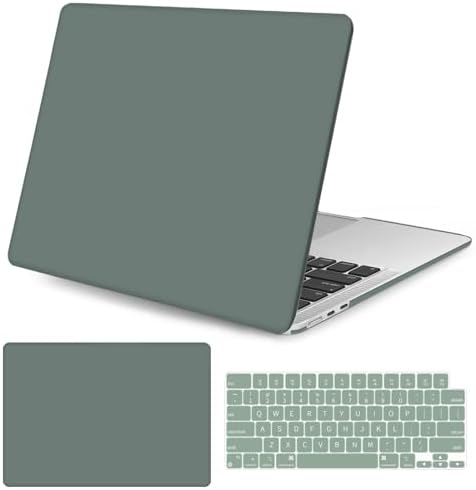 Seorsok Compatible with MacBook Air 15 inch Case 2023 2024 Release M3 A3114 M2 A2941 Liquid Retina Display Touch ID,Ultra Thin Laptop Plastic Hard Shell Case&Keyboard Cover,Midnight Green