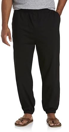Harbor Bay Big and Tall Cinched-Hem Jersey Pants
