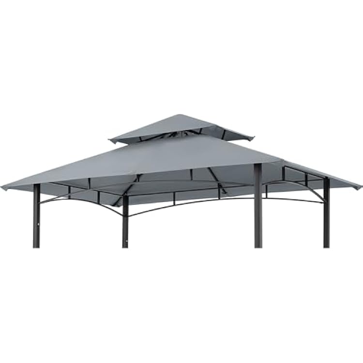ABCCANOPY Grill Gazebo Canopy Replacement - 5x8 Double Tiered BBQ Canopy Top Cover for #L-GG001PST-F, Outdoor Grill Tent Roof Gray