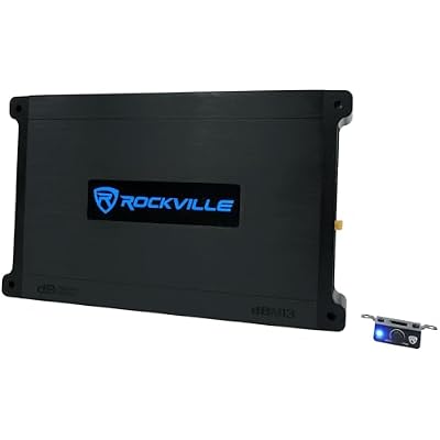 Rockville DBM13 3000W Peak750W RMS Mono Amplifier for Boat Subwoofers, 2 Ohm, Weather-Resistant, Bass Remote, High-Performance Audio