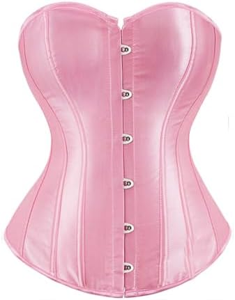 FZYLQY Women Satin Corsets Top Lace Up Boned Overbust Corset bustier Body Shaper Bustier Plus Size Cincher Overbust Bustiers