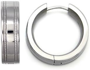 Titanium Milgrain Hoop Earrings