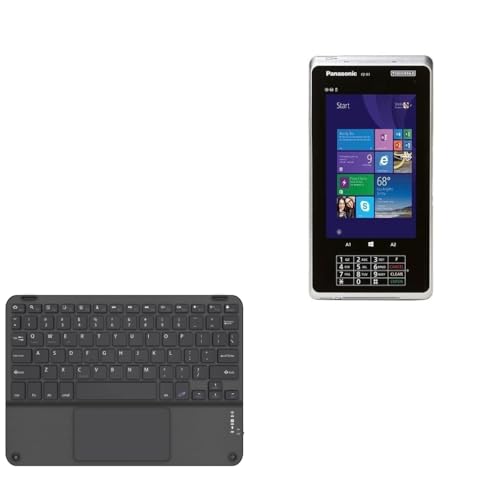 BoxWave Keyboard Compatible with Panasonic Toughpad FZ-R1 - SlimKeys Bluetooth Keyboard with Trackpad, Portable Slim TouchPad - Jet Black