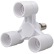 3 in 1 - E14 to 3 E14 European Socket Converter Adapter Splitter - Converts 1 Socket to 3 Sockets - Use for E14 European Base Socket Candle Bulbs Lamps Lights ONLY