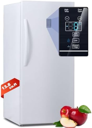 Upright Freezers, Freezer Upright, Convertible FridgeFreezer, Frost Free Upright Freezer 13.8 cu ft with LED Light, Control Panel, White