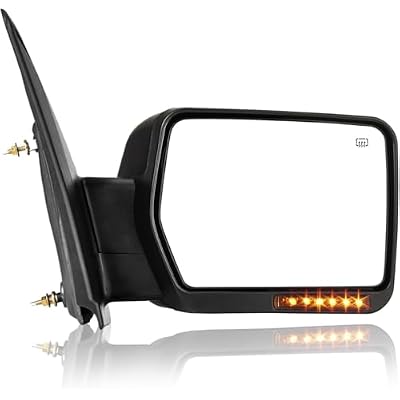 PZ Towing Mirrors Right Passenger Side For 2004-2007 F150,Power Heated,Amber Signal,Black Mirror Replacement Rh