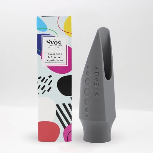 Syos Alto Saxophone Mouthpiece, Steady Model, 5 Tip Opening, Anthracite Gray, Improve the Sound of your Sax with this Easy-To-Play, Flexible and Homogeneous Alto Sax Mouthpiece