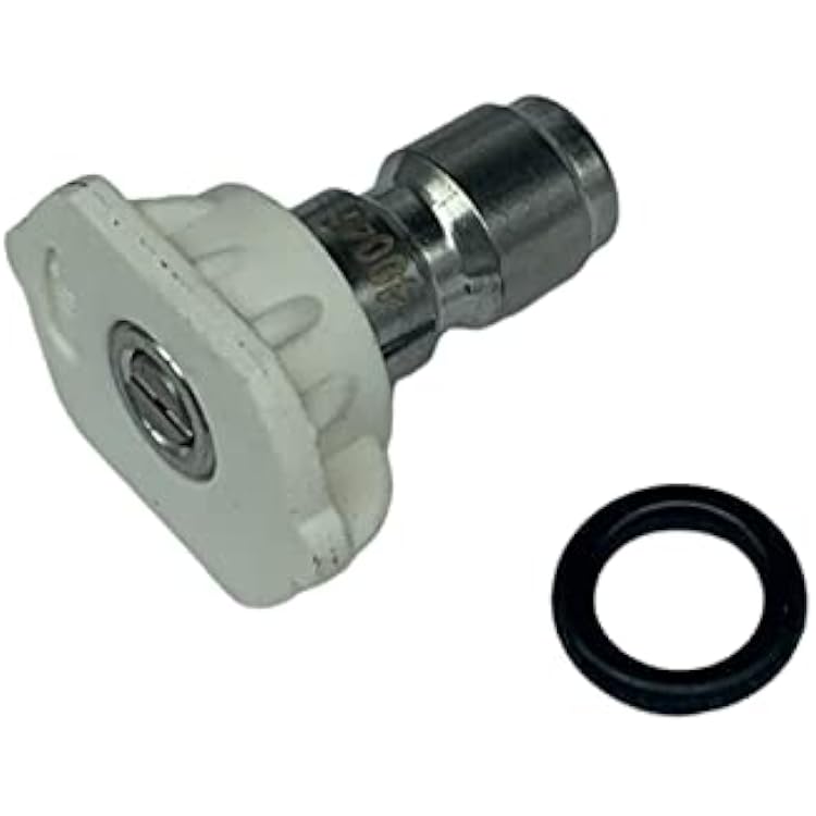 Brand Pressure Washer Quick Connect Tip Nozzle Size 8 GPM White 40 Degree Spray Angle, WSpare Coupler Oring