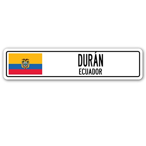 Duron, Ecuador Street Sign Ecuadorian Flag City Country Road Wall Gift
