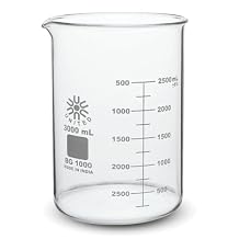 United ScientificTM Large Beaker, 3000mL Lab Beaker in 3.3 Borosilicate Glass, Double Scale Graduated, ASTM-E960 Compliant, Autoclavable Glass Measuring Beaker, Low Form Griffin, 1 Each