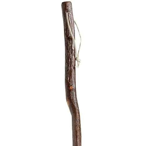 Harvy Hickory Hiking Staff w/ Genuine Leather Loop