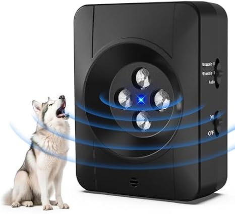 Anti Barking Device, 3 Adjustable Frequency Ultrasonic Dog Barking Deterrent Devices Pet Gentle Anti Barking Device Sonic Bark Control Device Stop Dog Barking Device Indoor Outdoor for Dogs Anti Bark
