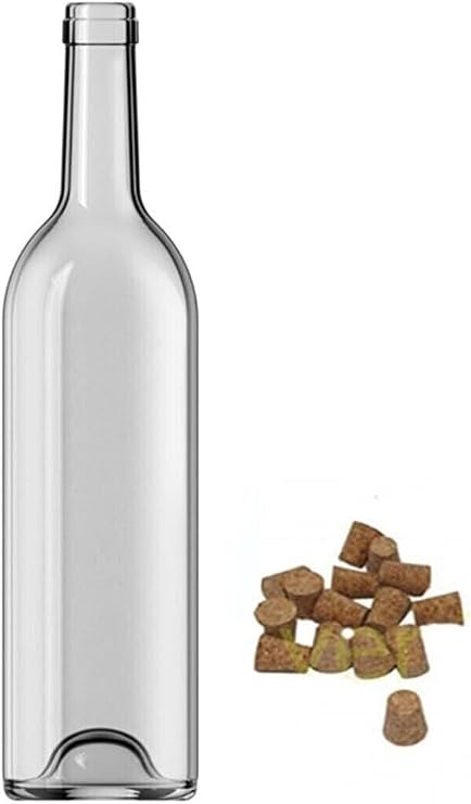 Dibi Çukur Mantarlı Şeffaf Cam Şişe 750 Ml 1 Adet
