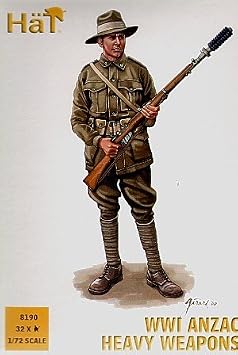 HAT INDUSTRIE HTI-8190 1/72 WWI ANZAC Heavy Weapons (4) & Soldiers (32)