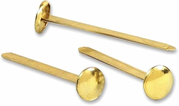 ACCO #7 Brass Prong Paper Fasteners, 2" Capacity, Brass, 100/Box