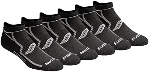 Saucony mens Rundry Bolt Performance No-show Socks, Available in M-xxl 6, 12, 18 Pairs
