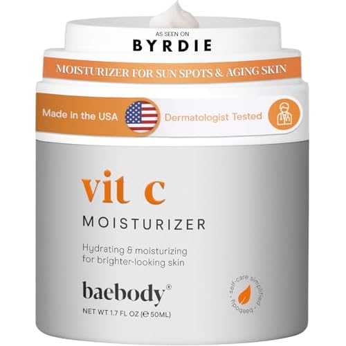 Baebody Made in USA Vitamin C Face Moisturizer - Brightening Vitamin C Cream Moisturizer with Jojoba Oil - Anti Aging and Hydrating 1.7 fl oz50 ml