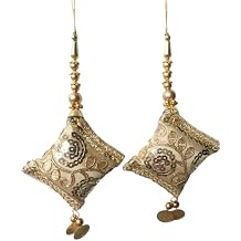 Handmade Latkan Ethnic Decorative Hanging Sewing Tassel Latkans for Women Saree and bloouse (Gold)