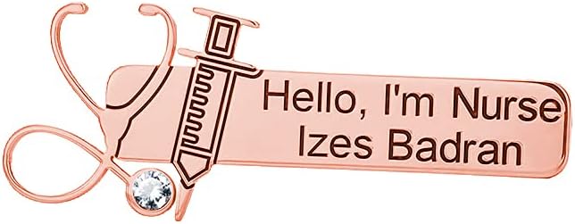 Personalized Stethoscope Name Brooch Pins Custom Any Name Plate Initial Doctor Nurse Clothes Brooch