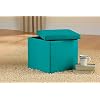 Urban Lifestyle Microsuede Storage Ottoman, 15"x15"x15", Teal