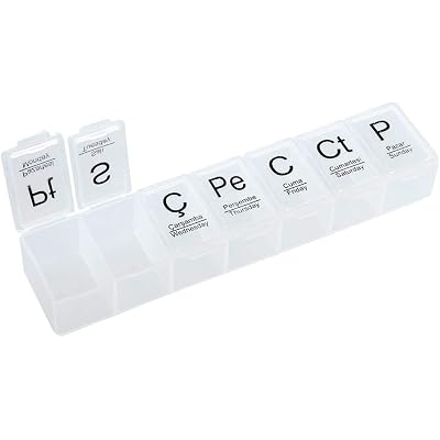 Jouis Medicine Storage Box Weekly, 7 Days, Split Medicine Box Medicine Organizer BPA free