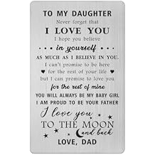 Gifts for Daughter - Daughter Card Gift from Dad - Daughters Unique Graduation Birthday Gifts for Teen Girls