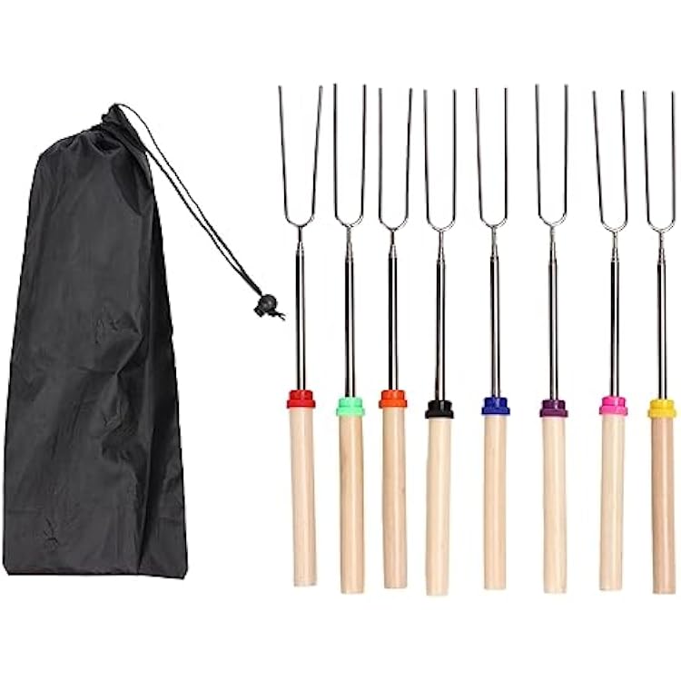 Marshmallow Roasting Sticks Set Extendable Telescoping Skewers for Campfire Family Gathering