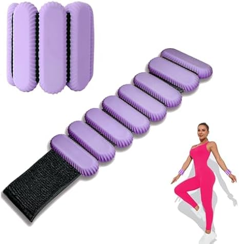 Ankle Weights for Women Men, Adjustable Wrist Weighted Bracelet for Home Gym Workout, Walking, Running, Travel, Pilate, Yoga, Exercise,Barre,Strength Training, Set of 2 (1Lb Each)