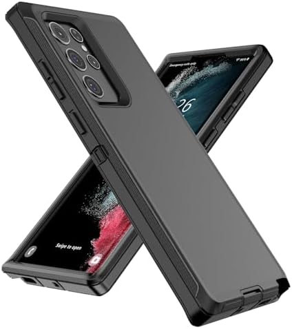for Samsung Galaxy S22 Ultra Case - Shockproof and Drop-Proof Non-Slip, Heavy Duty Protective Case for Samsung S22 Ultra 5G Black