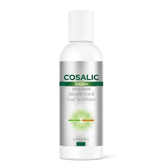 SALVE Cosalic Shampoo Solution (200 ml / 6.76 fl oz) with Salicylic Acid & Coal Tar for Dandruff-Prone and Psoriasis-Prone Scalp