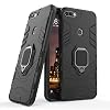 LuluMain Compatible with Huawei Y7 Prime (2018), Nova 2 Lite, Honor 7C Case, Metal Ring Grip Kickstand Hard Bumper (Works with Magnetic Car Mount) Dual Layer Rugged Cover (Red)