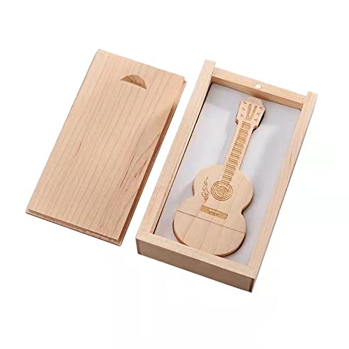 Guitar Shaped Maple Wood USB2.0 8GB Flash Pen Drive Memory Thumb Stick with Wooden Box 2.0 8GB