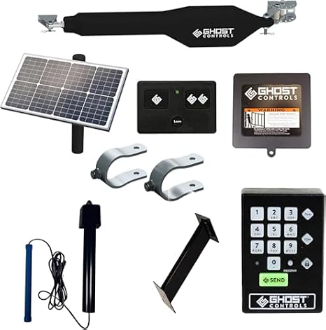 Ghost Controls Heavy Duty 30W Single Solar Automatic Gate Opener Wireless Access Bundle
