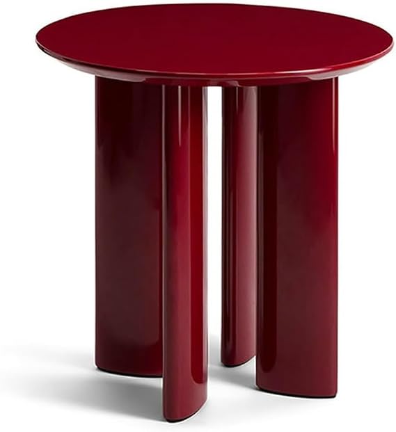 Sofa Side Table, Round Coffee Table Bedroom Bedside Table(Color:Red)