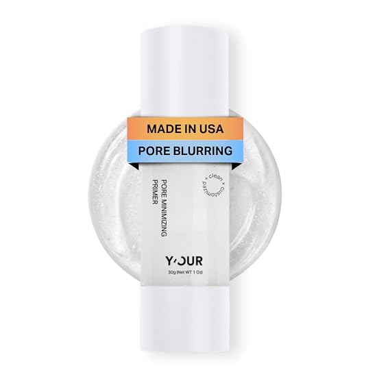 Y'OUR Pore Minimizer Face Primer, Gripping & Blurring Makeup Primer with Vitamin C & E, Oil Control & Brightening, Retinol-Infused Anti-Aging Formula, Soft-Focus Finish, 2-in-1 Primer & Makeup Base