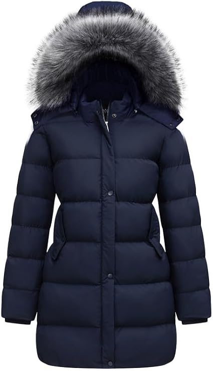 GGleaf Women's Winter Thicken Puffer Coat (Standard & Plus Size) Warm Snow Jacket with Fur Removable Hood