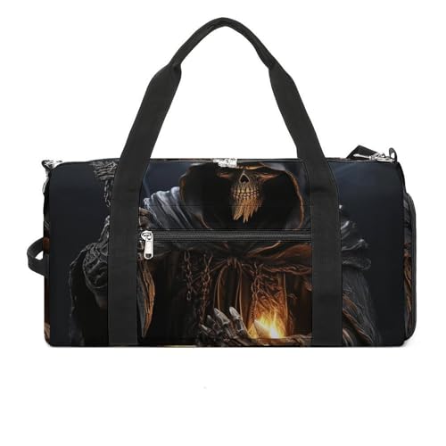 Gym Bag Grim Reaper Printed Duffle Bag Yoga Bag Backpack Duffel Bag Small Gym Bag for Men And Women