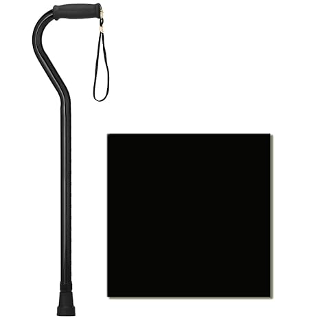 NOVA Heavy Duty Bariatric Walking Cane for Seniors, Men & Women 500 lb Weight Capacity Offset Cane, Lightweight Adjustable Walking Stick with Soft Foam Grip, Wrist Strap & Non-Slip Tip
