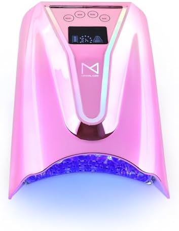 M - Crystal Cure 128W UV Nail Lamp - Fast Curing Nail Light with 45 Powerful 365nm+405nm LEDs - Cordless, Rechargeable, Auto Sensor - UV Light for Gel Nails for Manicures & Pedicures (Unicorn Purple)