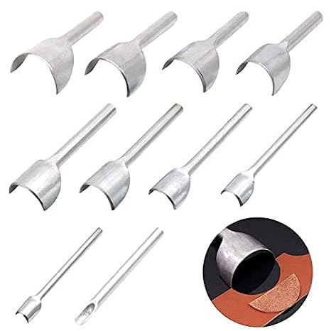 Half Round Leather Punches Strap End Arc Cutter Tools | 10 Pcs 5-50mm Steel Puncher Set, Arc-shaped Craft Diy Handwork, Belts Wallets Strap Tail Cutting Edge Stamping