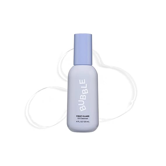 Bubble Skincare First Class Face Oil Cleanser - Facial Cleansing Oil + Makeup Remover Enriched with Rosehip Seed Oil + Sunflower Seed Oil to Nourish + Soothe Skin (4 fl oz)