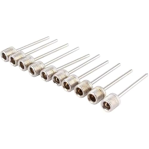 10 Pcs Silver Sports Inflating Needle Pin Nozzle,Stainless Steel Ball Pump Inflation Needle,Football Basketball Soccer Ball Air Pump Practical Treatment,Inflation Devices and Accessories
