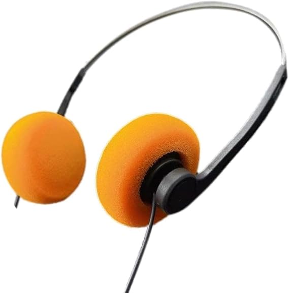 Orange Retro Over-Ear Headphone,Vintage Feelings Headphone,Retro Lightweight Earphones,Hi-Fi Stereo Earphone Headset,for Most Mobile Phones Playback Pevices Headphones and Earbuds
