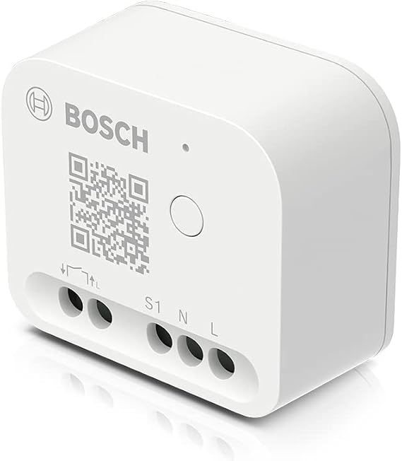 Bosch Smart Home relay switch, for digital control of electronic devices and lighting, compatible with Amazon Alexa, Google Assistant and Apple HomeKit