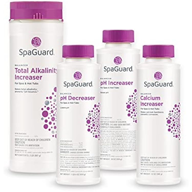 SpaGuard Balancer Bundle pH Decreaser, pH Increaser, Alkalinity Increaser, Calcium Increaser 1