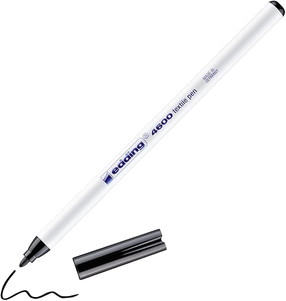 edding 4600 tekstil kalemi - siyah - 1 kalem - yuvarlak uç 1 mm